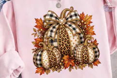 Fall Pumpkin Plaid PNG Sublimation Desig Product Image 3