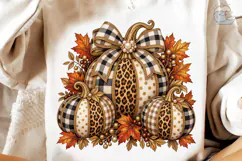 Fall Pumpkin Plaid PNG Sublimation Desig Product Image 4