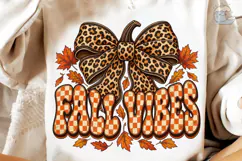 Fall Vibes Pumpkin Leopard Bow PNG Shirt Product Image 4
