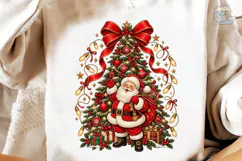 Santa Christmas Tree PNG Sublimation Des Product Image 4