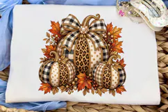Fall Pumpkin Plaid PNG Sublimation Desig Product Image 1