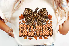 Fall Vibes Pumpkin Leopard Bow PNG Shirt Product Image 6