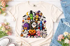 Cute Halloween Characters PNG Shirt Desi Product Image 2