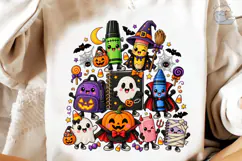 Cute Halloween Characters PNG Shirt Desi Product Image 4