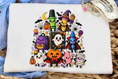 Cute Halloween Characters PNG Shirt Desi Product Image 5