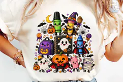 Cute Halloween Characters PNG Shirt Desi Product Image 6