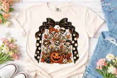 Halloween Skeleton Pumpkin PNG Shirt Des Product Image 2