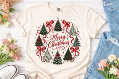 Merry Christmas Wreath PNG Sublimation D Product Image 2