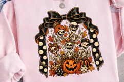 Halloween Skeleton Pumpkin PNG Shirt Des Product Image 3