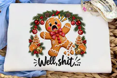 Funny Gingerbread Man PNG Sublimation De Product Image 5