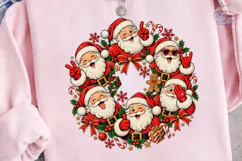 Santa Wreath Circle PNG Sublimation Desi Product Image 2