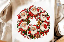 Santa Wreath Circle PNG Sublimation Desi Product Image 3