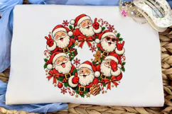Santa Wreath Circle PNG Sublimation Desi Product Image 5
