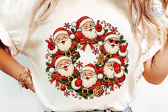 Santa Wreath Circle PNG Sublimation Desi Product Image 6
