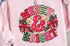 Merry & Bright Christmas PNG Sublimation Product Image 3