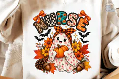 Nurse Pumpkin Ghost PNG Sublimation Desi Product Image 4
