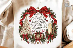 Christmas Wreath PNG Sublimation Design Product Image 4