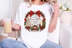 Christmas Wreath PNG Sublimation Design Product Image 1