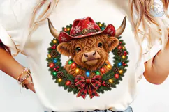 Cowboy Highland Cattle Christmas PNG Shi Product Image 6