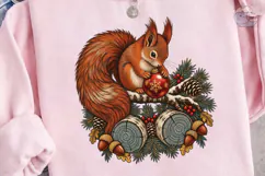 Woodland Squirrel Christmas PNG Shirt De Product Image 2
