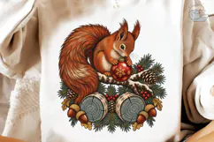 Woodland Squirrel Christmas PNG Shirt De Product Image 3