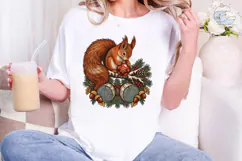 Woodland Squirrel Christmas PNG Shirt De Product Image 4