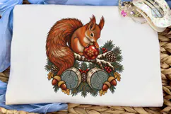 Woodland Squirrel Christmas PNG Shirt De Product Image 5