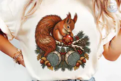Woodland Squirrel Christmas PNG Shirt De Product Image 6