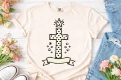 Polka Dot Cross Star PNG Sublimation Tee Product Image 2