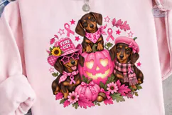 Pink Out Dachshund Dogs PNG Sublimation Product Image 2
