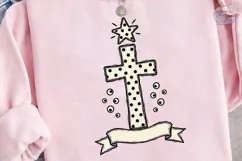 Polka Dot Cross Star PNG Sublimation Tee Product Image 3