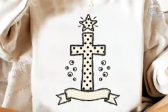 Polka Dot Cross Star PNG Sublimation Tee Product Image 4