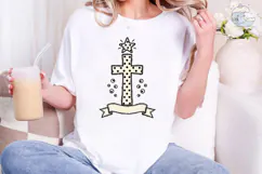 Polka Dot Cross Star PNG Sublimation Tee Product Image 5