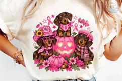 Pink Out Dachshund Dogs PNG Sublimation Product Image 6