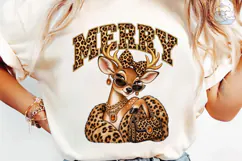 Merry Leopard Deer PNG Sublimation Desig Product Image 6