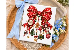 Christmas Bow Ornaments PNG Sublimation Product Image 3