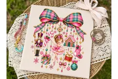 Christmas Bow Ornaments PNG Sublimation Product Image 1