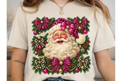 Festive Santa Wreath PNG Sublimation Des Product Image 2