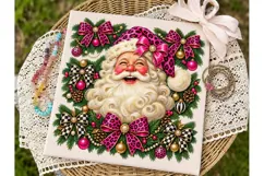 Festive Santa Wreath PNG Sublimation Des Product Image 3