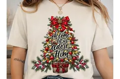 Oh Come Let Us Adore Him Christmas PNG Product Image 1
