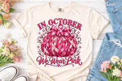 In October We Wear Pink PNG Sublimation Product Image 1