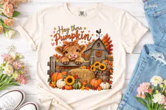 Hay There Pumpkin Cow PNG Sublimation Product Image 2