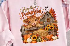 Hay There Pumpkin Cow PNG Sublimation Product Image 3