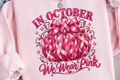 In October We Wear Pink PNG Sublimation Product Image 2