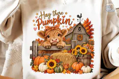Hay There Pumpkin Cow PNG Sublimation Product Image 4