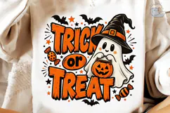 Trick or Treat Ghost PNG Sublimation Shi Product Image 3
