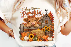 Hay There Pumpkin Cow PNG Sublimation Product Image 6