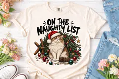 Naughty List Cat PNG Sublimation Design Product Image 2