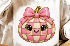 Cute Checkered Pumpkin PNG Shirt Design Product Image 4