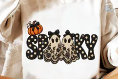 Spooky Pumpkin Ghost PNG Sublimation Des Product Image 3